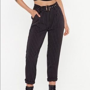 Nasty Gal Pinstripe Tapered Pants